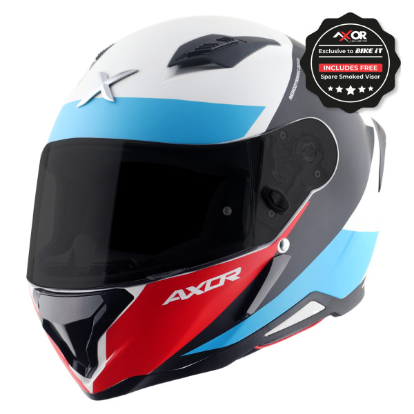 Axor Axor helmet sh890 full face - hunter turbo gloss white red - large